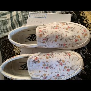 Floral slip on vans